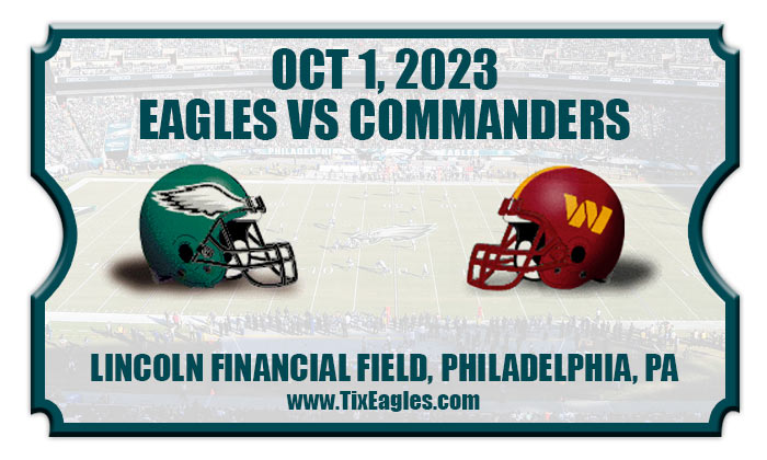 Philadelphia Eagles vs Washington Commanders Football Tickets  10/01/23